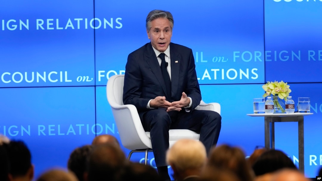 U.S. Secretary of State Antony Blinken speaks at the Council on Foreign Relations in New York, June 28, 2023.