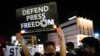 FILE - Activists condemn the killing of a Filipino journalist in Quezon city, Philippines, on Oct. 4, 2022. The Philippines is widely regarded as among the most dangerous places in the world for journalists.