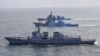 In this photo provided by South Korea Defense Ministry, destroyers from South Korea, bottom, the U.S., middle, and Japan sail during a joint missile defense drill in international waters off the east coast of Korean Peninsula, April 17, 2023. 