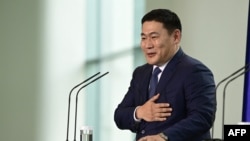資料照 - 2022年10月14日，蒙古國總理羅布桑那木斯來·奧雲額爾登（Oyun-Erdene Luvsannamsrai）訪問德國柏林。
