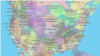 Screenshot detail of interactive map from Native Land Digital showing traditional homelands of Native tribes and nations.