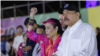 Rosario Murillo y Daniel Ortega en un acto este viernes en Managua. Cortesía