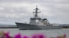 資料照片: 南韓海軍驅逐艦離開夏威夷珍珠港開始2024年環太平洋演習