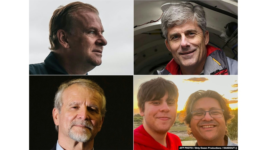 Kombinovana fotografija putnika pomornice Titan. S leva na desno - Hamiš Harding (Foto: Dirty Dozen Productions), Stokton Raš (Foto: OceanGate Expeditions), Pol-Anri Naržole, Sulejman Davud i Šahzada Dajvud, potpredsednik konglometrata Engro u Karačiju.