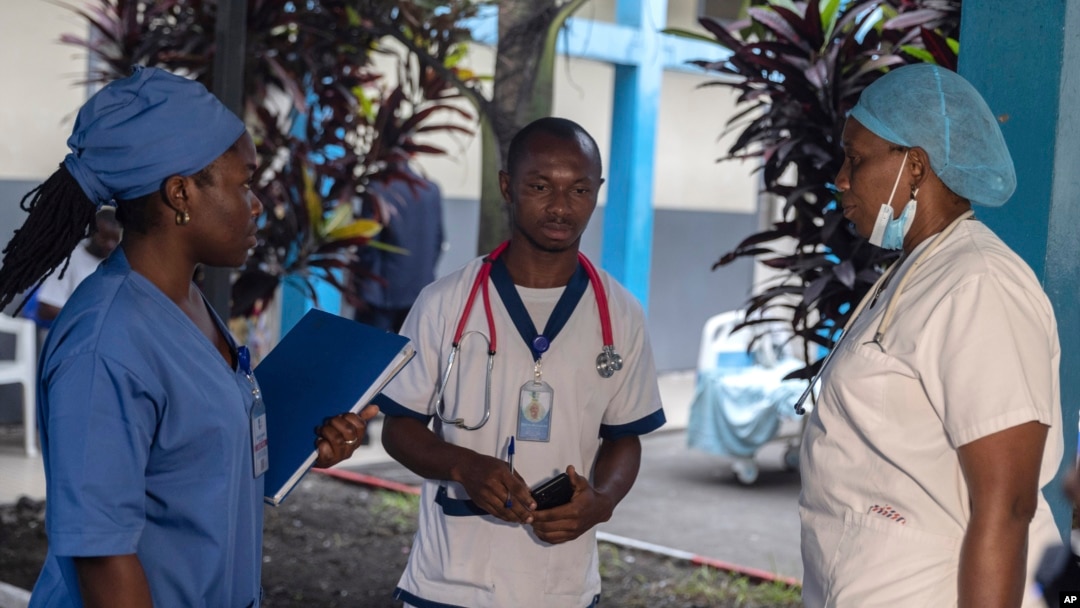 Medical staff talk to one other at the general hospital in Goma, Democratic Republic Of Congo on Aug. 14, 2024, after the World Health Organization declared the mpox outbreaks in Congo and elsewhere in Africa a global emergency. 