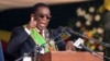 FILE - UMongameli Emmerson Mnangagwa ekhuluma eseHarare, Zimbabwe, Sept. 4, 2023. 