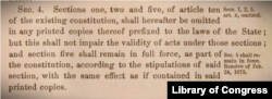 Detail from 1875 Amended version of the Constitution of the State of Maine.