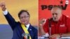 Gustavo Petro y Diosdado Cabello. Fotos de archivo. 