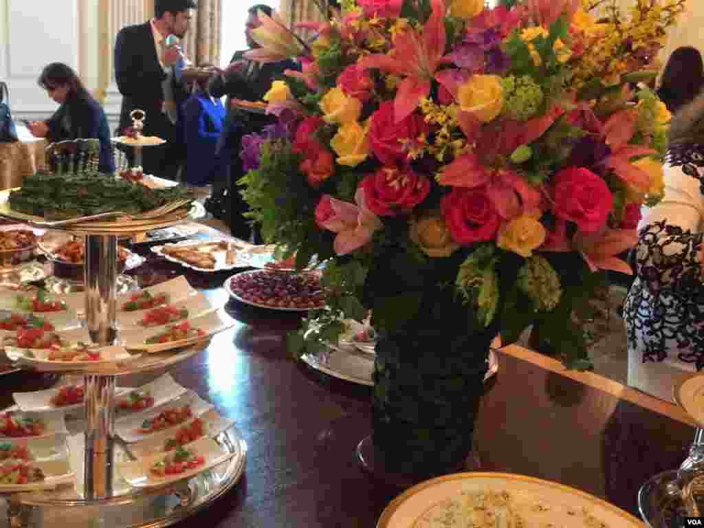 میز غذا با انواع غذاهای ایرانی در کاخ سفید