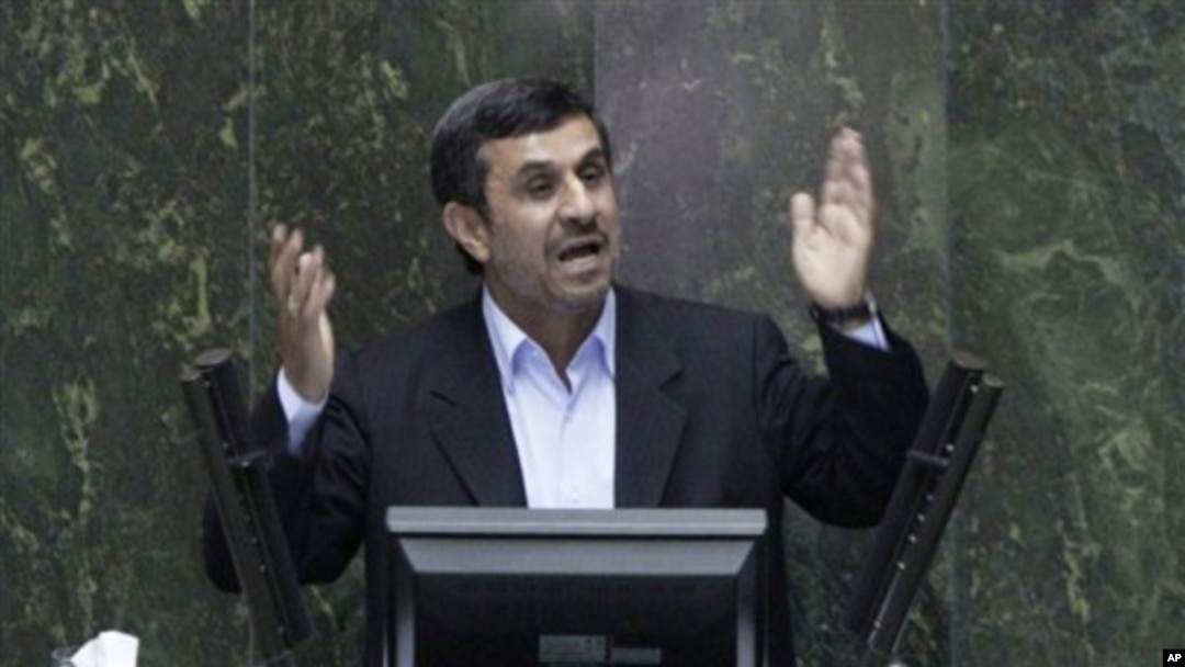 Iranian President Mahmoud Ahmadinejad answers questions in an open session in parliament in Tehran, Iran, Wednesday, March 14, 2012. 