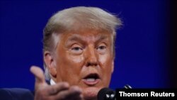 El expresidente de EE.UU. Donald Trump habla en la Convención Conservadora de Acción Política en Orlando, Florida, el 28 de febrero de 2021.