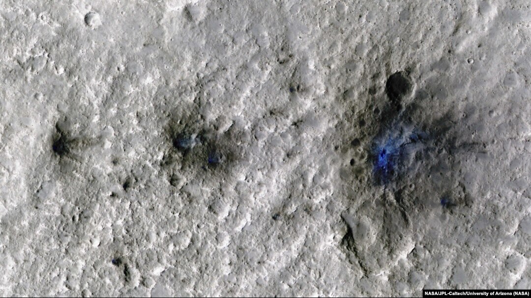 These craters were formed by a Sept. 5, 2021, meteoroid impact on Mars, the first to be detected by NASA’s InSight.