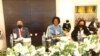 Carlos Burity da Silva, juiz-conselheiro do TC (esq), Laurinda Cardoso, presidente, (cen), e Guilhermina Prata, juiza-conselheira (dir)