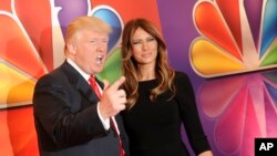 دانالد ترامپ و همسرش در شوی Celebrity Apprentice سال ۲۰۱۲