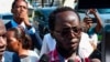 Tanzanian journalist Erick Kabendera speaks to journalists following his release from prison in Dar es Salaam, Feb. 24, 2020.