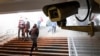 A surveillance camera in an underground passage in Moscow on January 27, 2020.