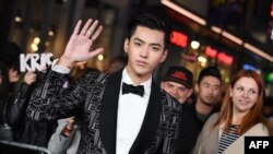資料照：中國知名藝人吳亦凡在洛杉磯出席一部電影的首映式。 （2017年1月19日）