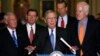 Senate Majority Leader Mitch McConnell, center, holds a news conference with fellow Republican leaders on possible Supreme Court nominations after their party caucus luncheon on Capitol Hill in Washington, Feb. 23, 2016. 