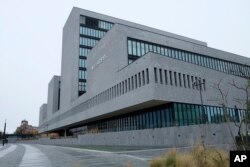 Exterior view of the Europol headquarters in The Hague, Netherlands, Feb. 22, 2016.