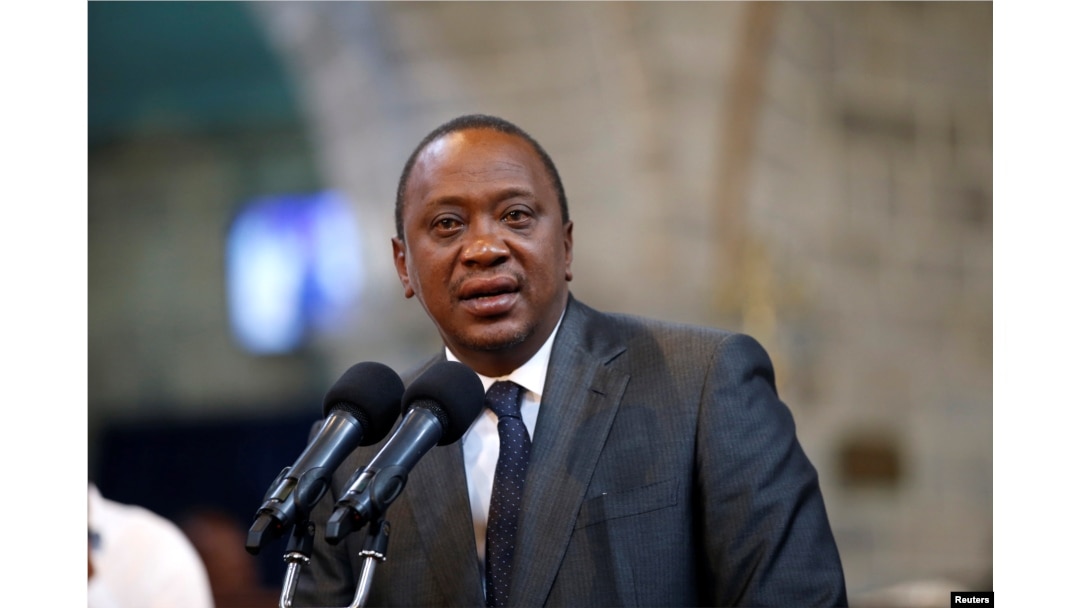 Kenya's President Uhuru Kenyatta delivers a speech during a ceremony at the All Saints Anglican Church in Nairobi, Kenya, Oct. 5, 2017.