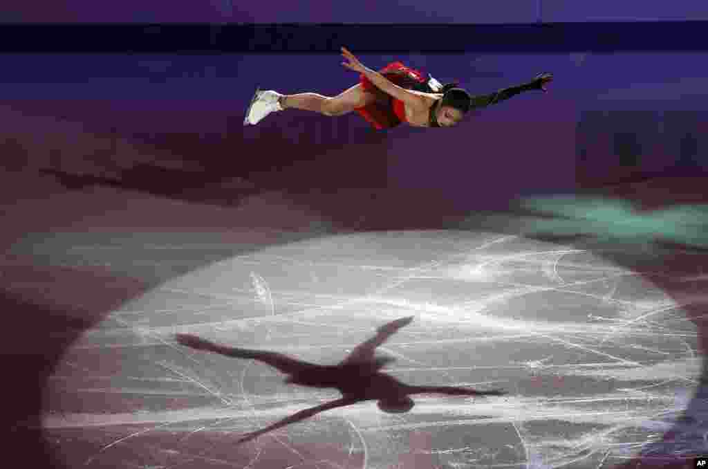 South Korea's You Young performs during the gala exhibition in the ISU Four Continents Figure Skating Championships in Seoul, Feb. 9, 2020.