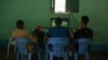 Former Al-Shabab members watch a football match at a rehabilitation center for former militants in Baidoa, Somalia, Sept. 17, 2016. (Photo: J. Patinkin/VOA)