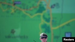 A soldier of the Brazilian army stands guard near the Spa de Vinho hotel, which will host the next Mercosur summit, in Bento Goncalves, Brazil, Dec. 3, 2019. 