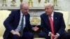 Rais wa Marekani Donald Trump akiwa na Waziri Mkuu wa Ireland, Micheal Martin kwenye ofis yake ya Oval katika White House, Washington, Machi 12, 2025. 