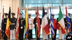 지난 2018년 7월 판문점에서 열린 한국전 정전협정 체결 65주년 기념식에 유엔군사령부 의장대가 도열했다. 