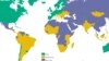 Mapa da liberdade de imprensa no Mundo de acordo com a organização Freedom House