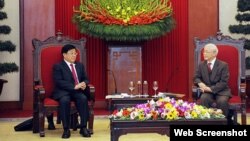 Tổng Bí thư Nguyễn Phú Trọng tiếp Bộ Trưởng Công an Trung Quốc Triệu Khắc Chí, ngày 19/2/2021. Photo CAND.