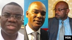 Teixeira Cândido do Sindicato dos Jornalistas, Adalberto Costa Jr, da UNITA, Ismael Mateus, jornalista