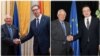France, Paris, Josep Borell, high EU official with Kosovo prime minister Albin Kurti and Serbian president Aleksandar Vucic (Foto: Twitter/@JosepBorrellF)