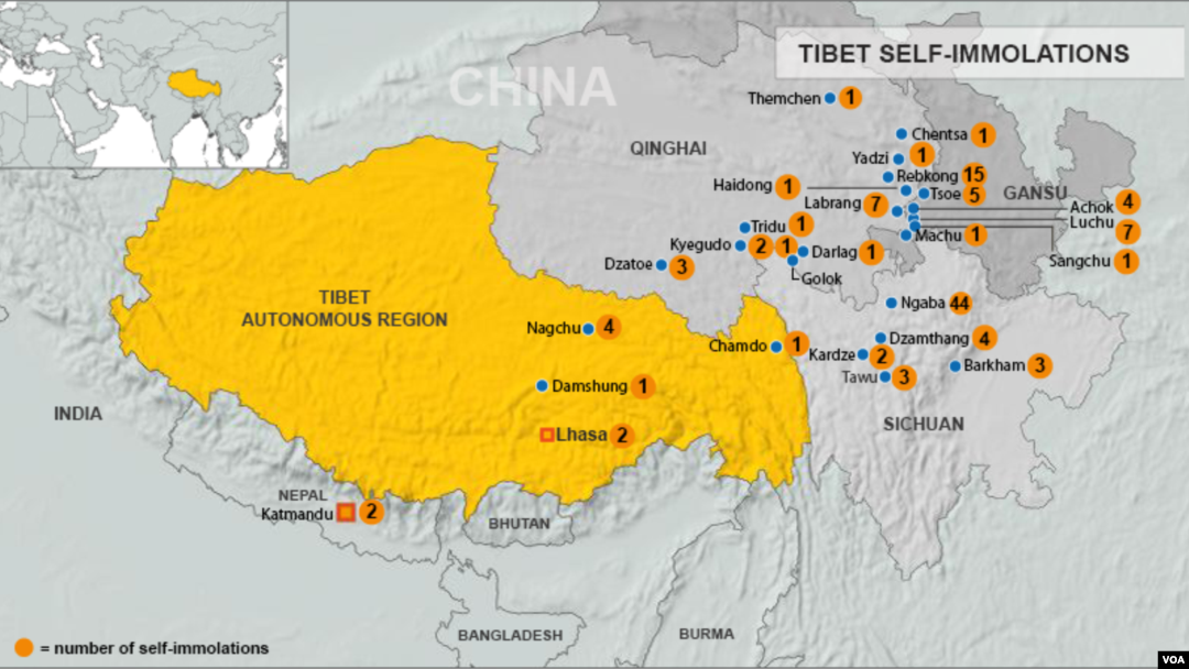 Tibet, self-immolations.