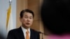 FILE - South Korea's chief negotiator Jeong Eun Bo talks to reporters after a meeting with U.S. counterpart James DeHart at Foreign Ministry in Seoul, South Korea, Nov. 19, 2019. 