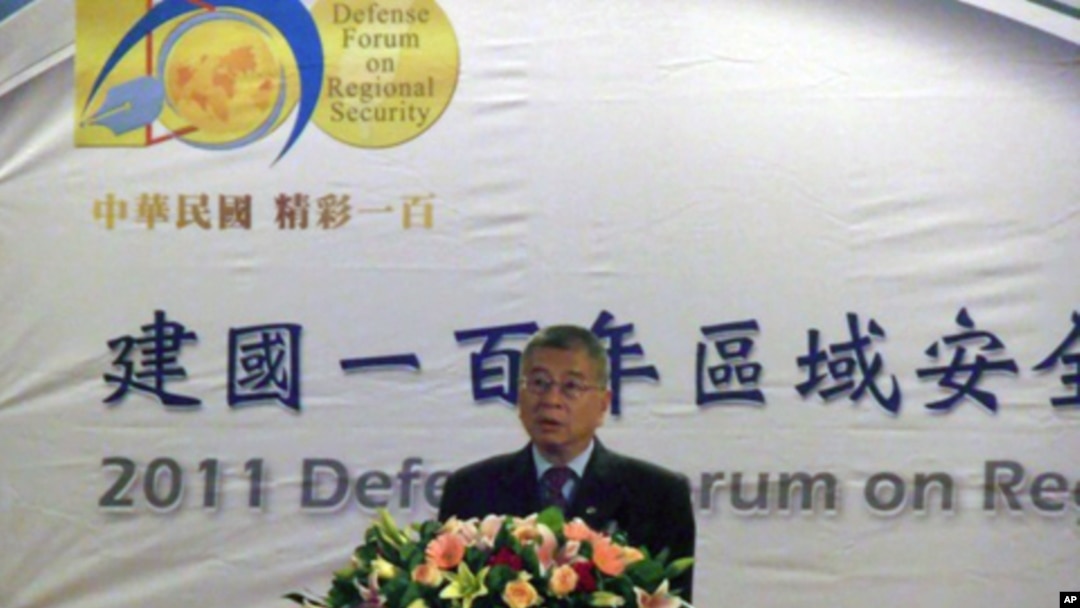 台灣國防部副部長楊念祖在國防論壇開幕式致詞。