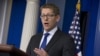 White House spokesman Jay Carney gestures during the daily press briefing at the White House in Washington, June 24, 2013.
