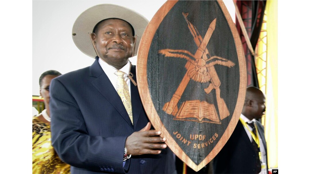 FILE - Uganda's longtime President Yoweri Museveni attends his inauguration ceremony in the capital Kampala, May 12, 2017.