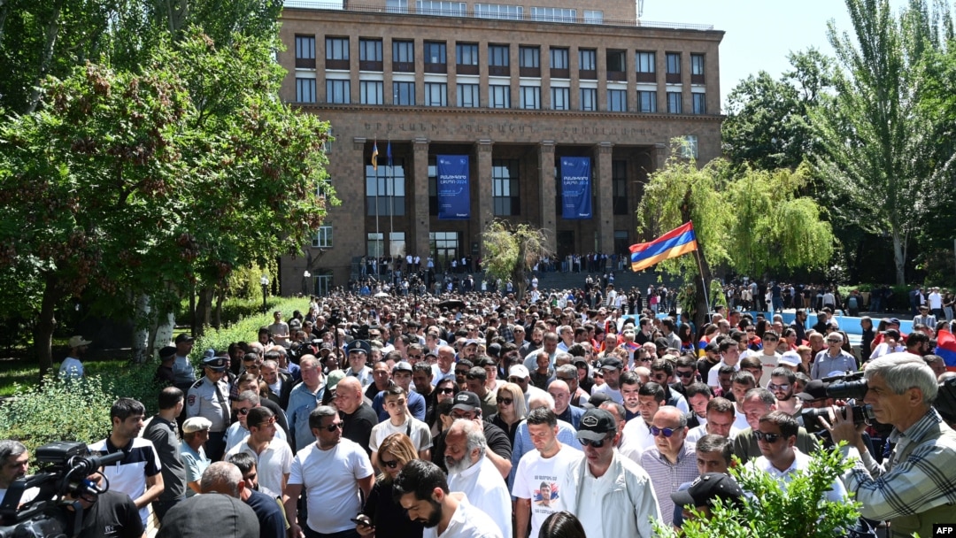 საპროტესტო აქცია ერევანში, სომხეთი. 10 მაისი, 2024 წ. 