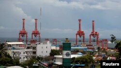 Cảng Tự trị Sihanoukville ở Đặc khu Kinh tế Sihanoukville thuộc sở hữu của Trung Quốc, Campuchia, 28 tháng 9, 2017.