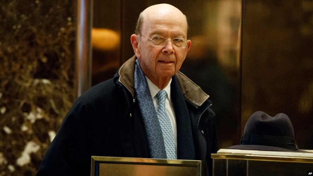 Commerce Secretary-designate Wilbur Ross arrives at Trump Tower in New York, Dec. 15, 2016. 