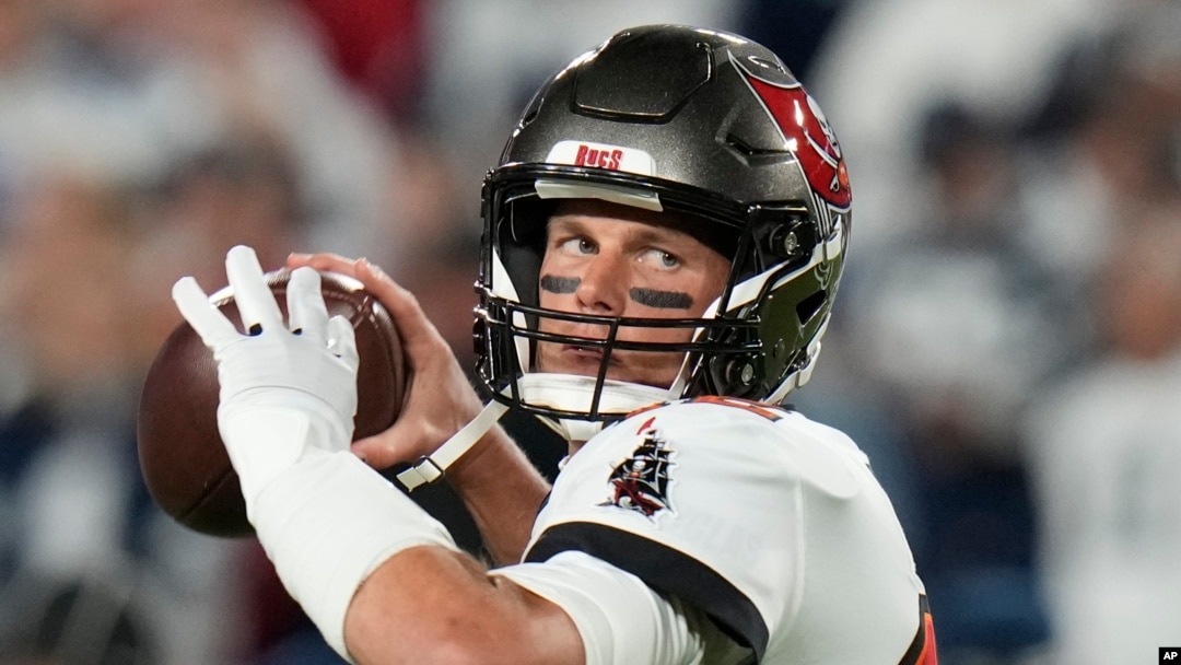 Tampa Bay Buccaneers quarterback Tom Brady (12) passes against the Dallas Cowboys during an NFL wild card playoff football game, Jan 16, 2023, in Tampa, Florida.