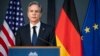 UMnu. Antony Blinken ukhuluma emhlanganweni awenze labameli belizwe leGermany lamanye. Berlin, Germany, Thursday, Jan. 20, 2022. (Bernd Von Jutrczenka/Pool photo via AP)