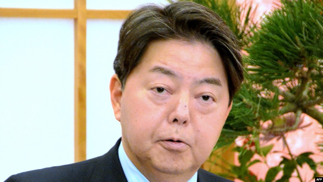 FILE - Japanese Foreign Minister Yoshimasa Hayashi answers questions during a press conference in Tokyo, Jan. 6, 2022.
