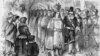 Engraving from the Illustrated London News, May 21, 1887, shows Oglala Lakota Chief Red Shirt being presented to Queen Victoria at the Buffalo Bill Wild West show, London, England. Buffalo Bill Center of the West, William F. Cody Collection, MS6.3352