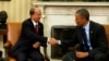 U.S. President Barack Obama shakes hands with Myanmar's President Thein Sein in the Oval Office at the White House in Washington May 20, 2013.