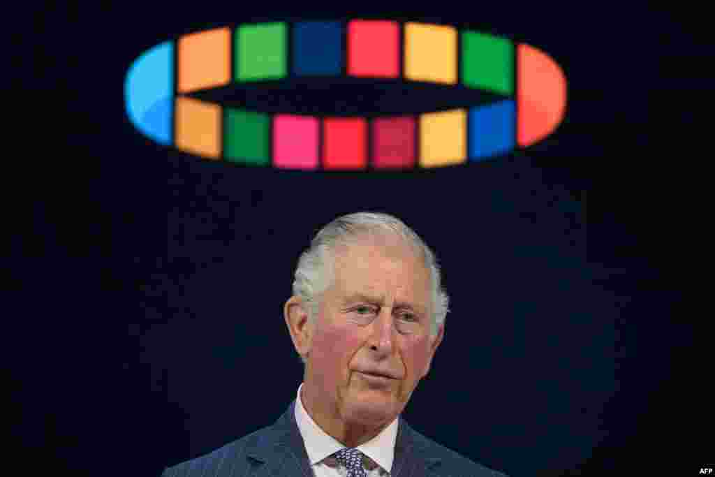 Britain's Prince Charles, Prince of Wales, delivers a speech at the World Economic Forum during the World Economic Forum annual meeting in Davos, Switzerland.