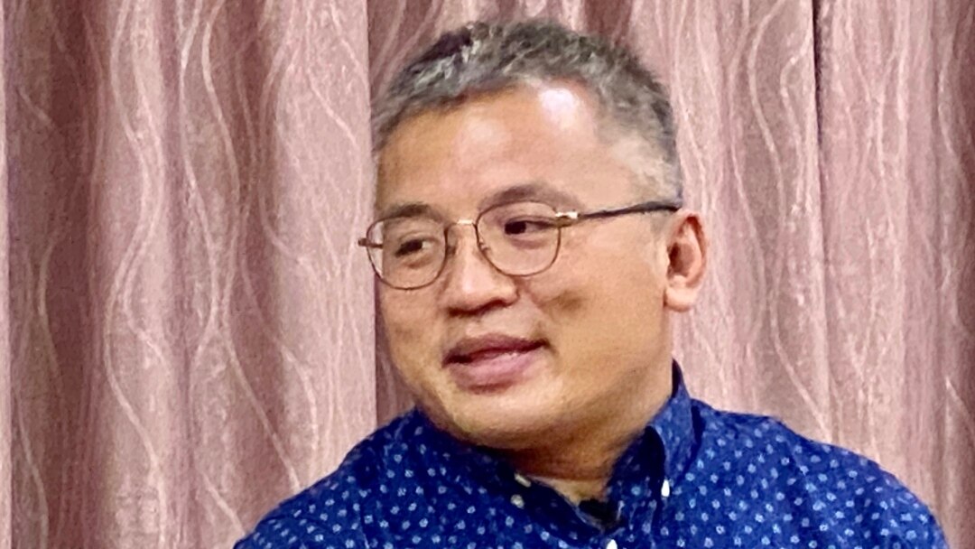 陳朗昇表示當局要說服各界23條立法後,香港還有新聞自由, 應該讓記者有基於公眾利益的免責條款。(美國之音 湯惠芸)