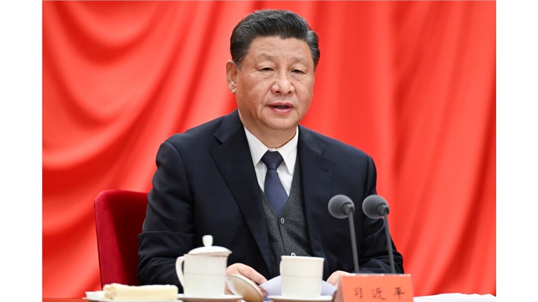 中共黨媒新華社發布的中國領導人習近平在北京舉行的中紀委第六次全體會議上講話的照片 (2022年1月18日)