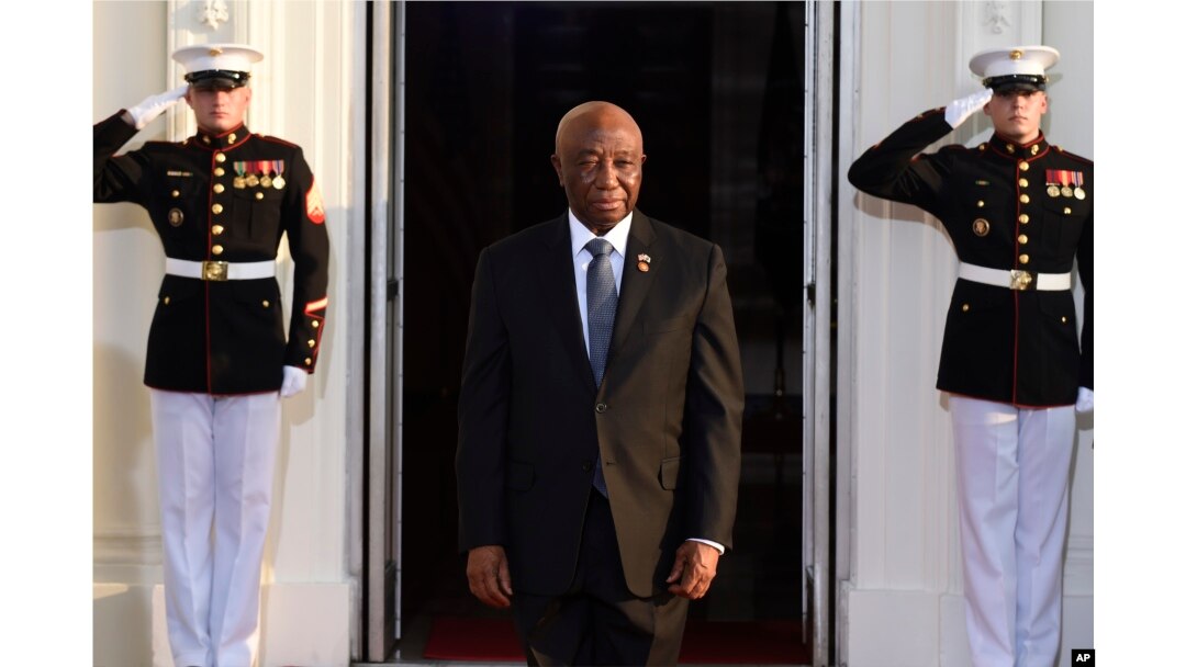 FILE -Joseph Nyuma Boakai, Sr., Vice President of Liberia, arrives for a dinner hosted by President Barack Obama for the U.S. Africa Leaders Summit, Aug. 5, 2014.
